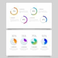 Free vector gradient harvey ball diagrams infographic