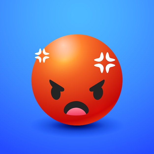 Gradient hate emoji illustration