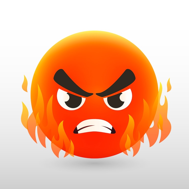 Free Vector gradient hate  emoji illustration