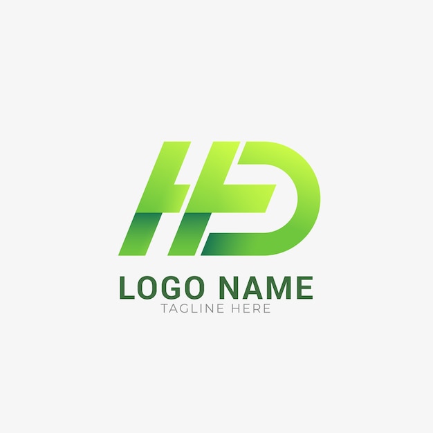 Vettore gratuito modello di logo del monogramma hd sfumato