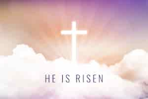 Free vector gradient he is risen easter sunday illustration