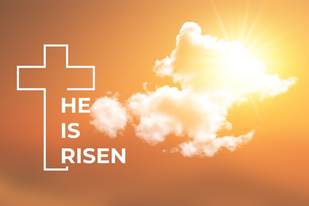 Gradient he is risen easter sunday illustration