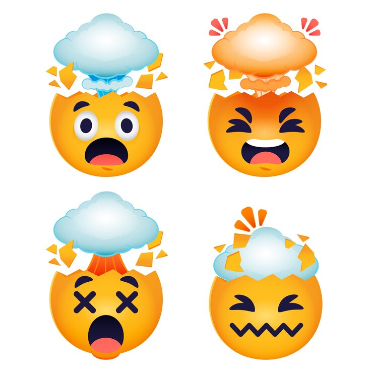 Free Vector gradient head exploding emoji illustration