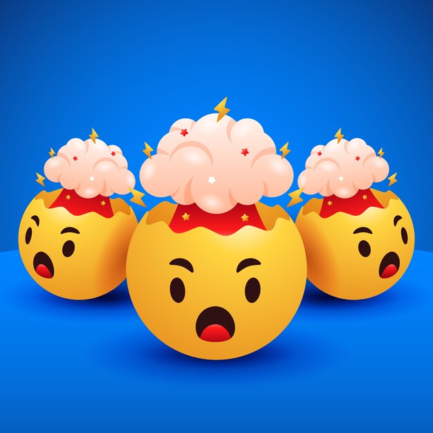 Gradient head exploding emoji illustration