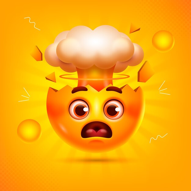 Gradient head exploding emoji illustration