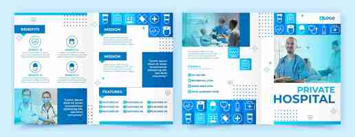 Free vector gradient healthcare establishment brochure