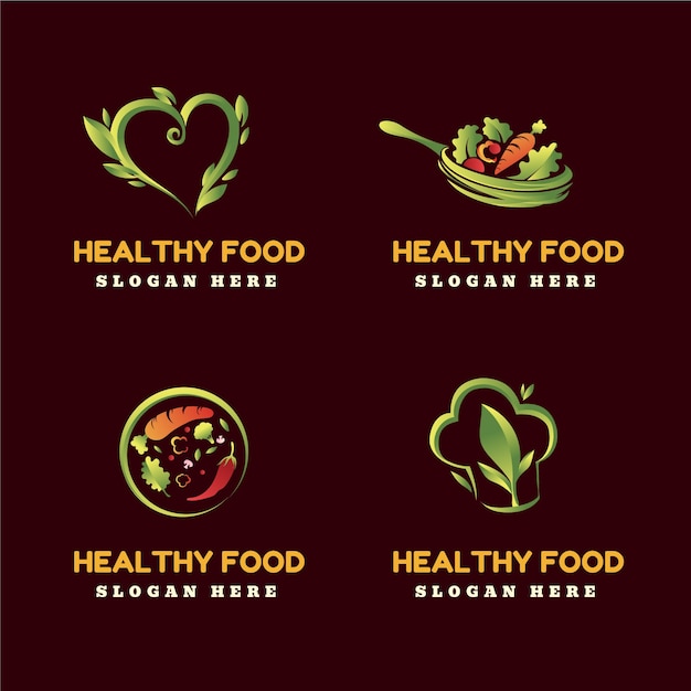 Gradient Healthy Food  Logo Design