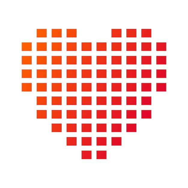 Free vector gradient heart made from squares