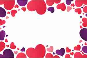 Free vector gradient hearts border and frame