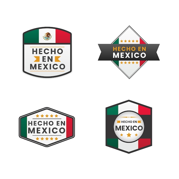 Free vector gradient hecho en mexico label collection