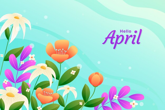 Gradient hello april background