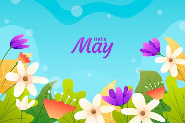 Free vector gradient hello may background