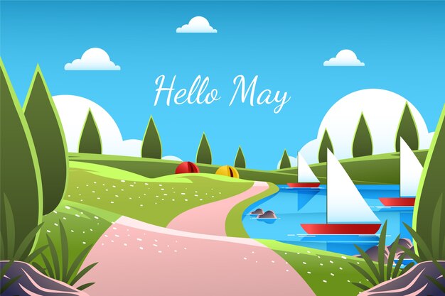 Gradient hello may horizontal banner or background