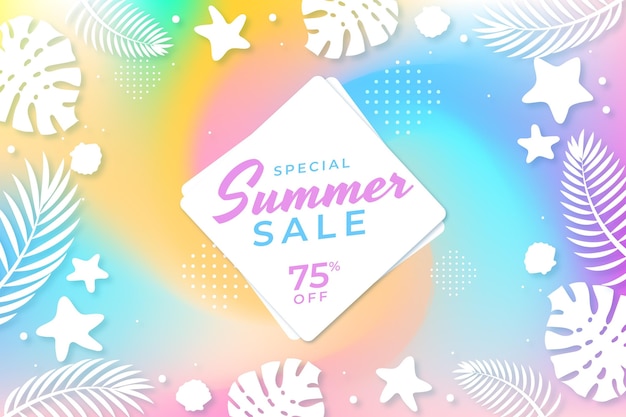 Free Vector gradient hello summer sale illustration