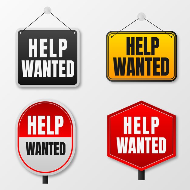 gradient help wanted label collection