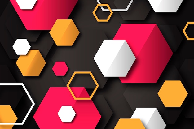 Free vector gradient hexagonal background