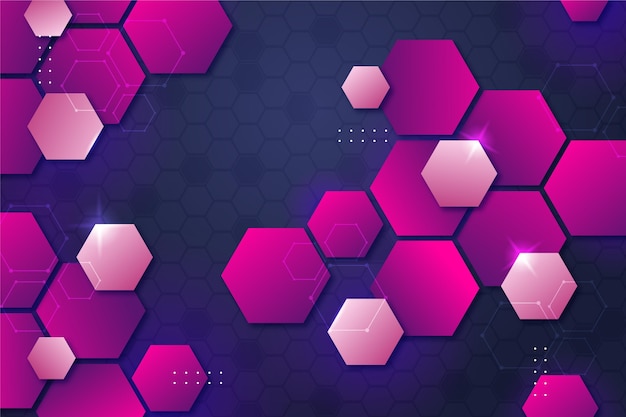 Free vector gradient hexagonal background