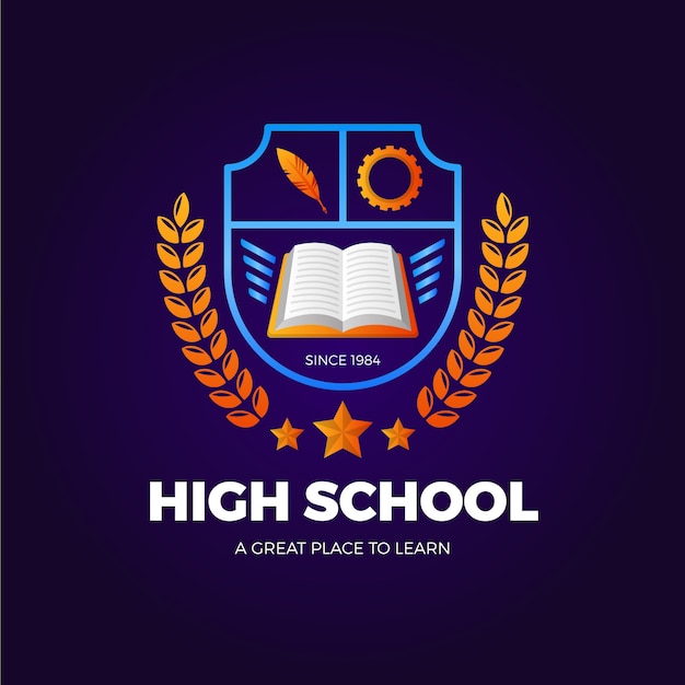 Gradient high school logo design