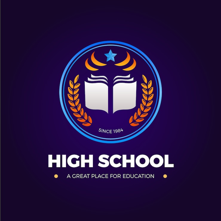 Free Vector gradient high school logo design