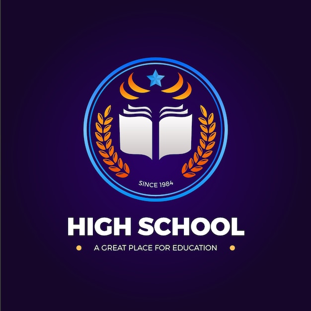 Gradient high school logo design