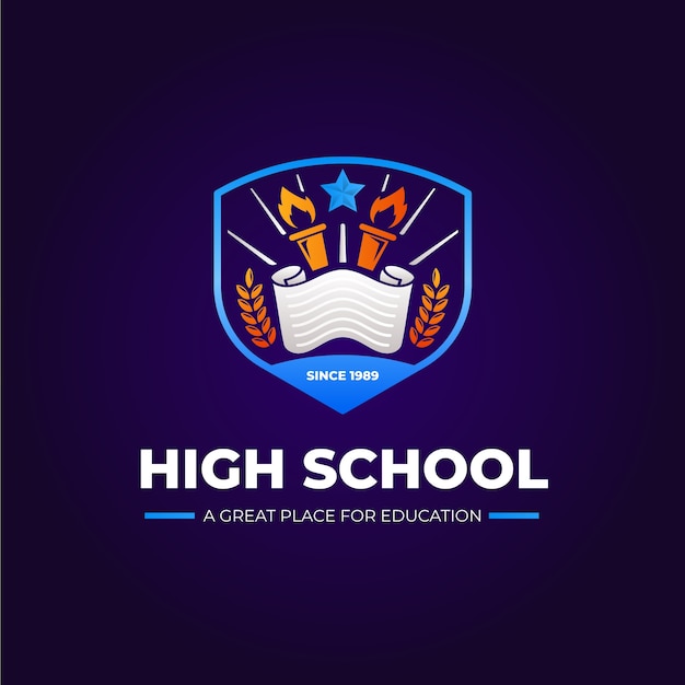 Free vector gradient high school logo design