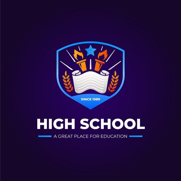 Gradient high school logo design