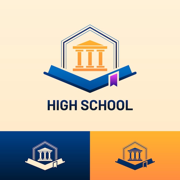 Градиентный дизайн логотипа средней школы