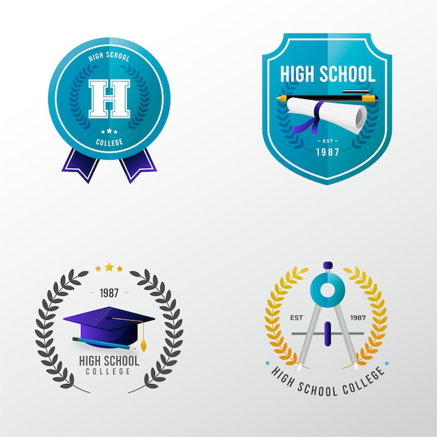 Free vector gradient high school logo