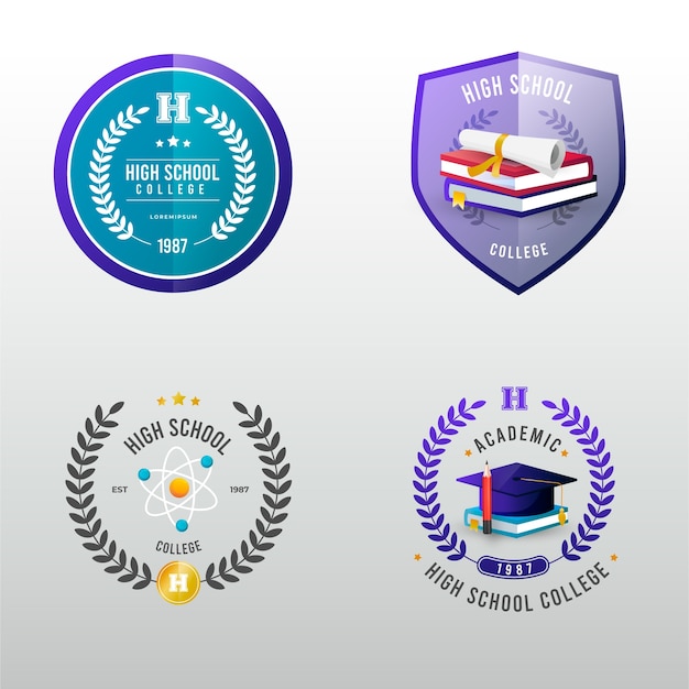 Free vector gradient high school logo