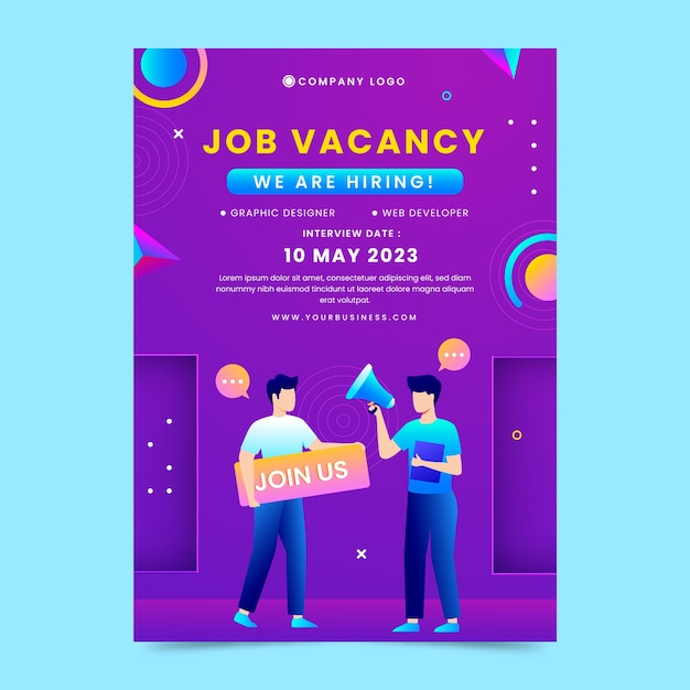 Free vector gradient hiring poster design