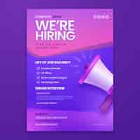 Free vector gradient  hiring poster and flyer template