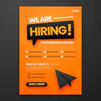 Free vector gradient  hiring poster and flyer template