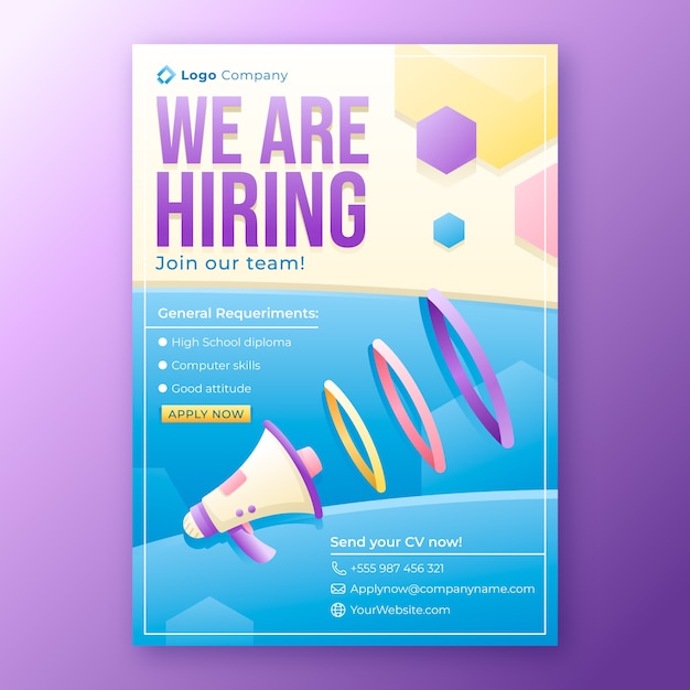 Gradient  hiring poster and flyer template