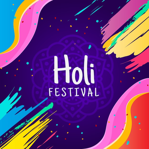 Free vector gradient holi illustration