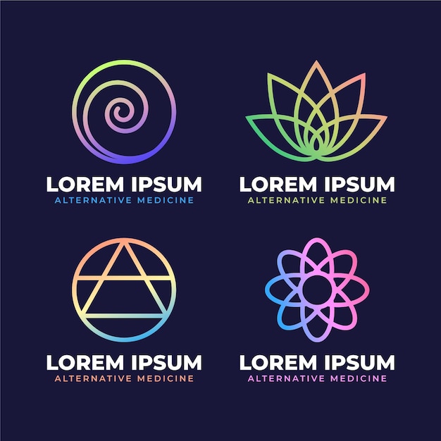 Free vector gradient holistic logo collection