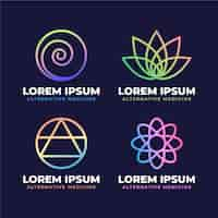 Free vector gradient holistic logo collection