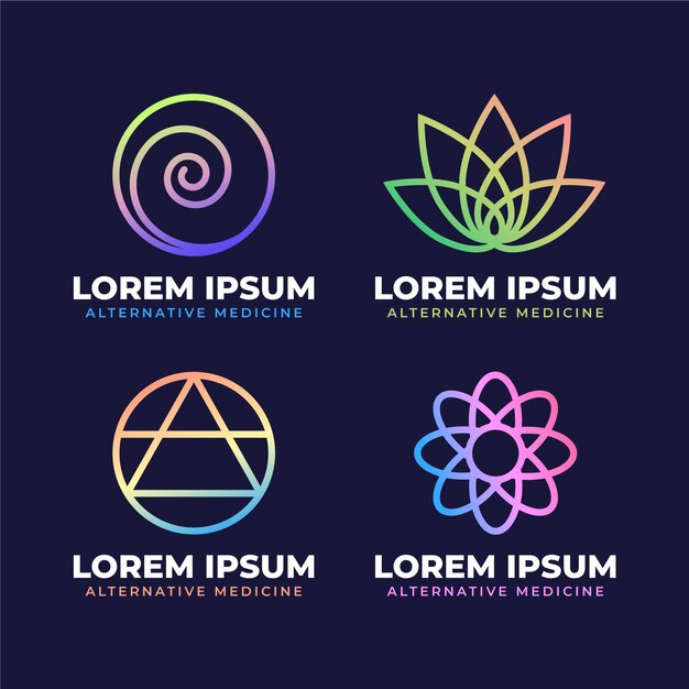 Free Vector gradient holistic logo collection