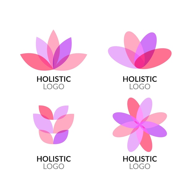 Free Vector gradient holistic logo collection