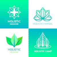 Free vector gradient holistic logo collection