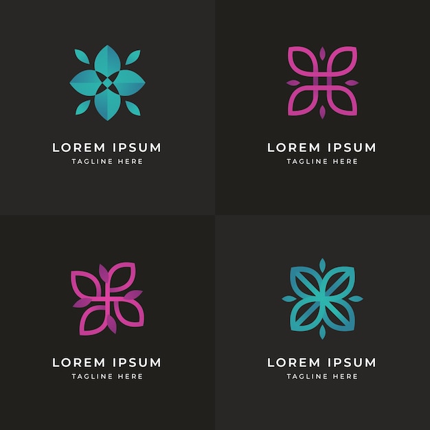 Free vector gradient holistic logo collection