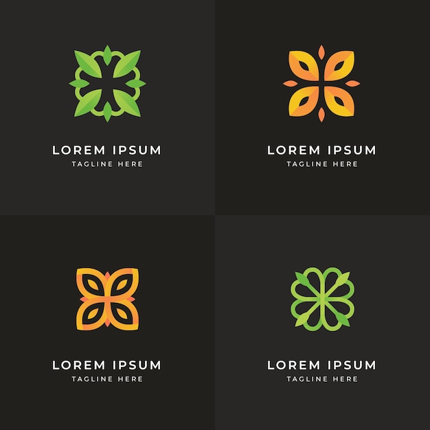 Free vector gradient holistic logo collection