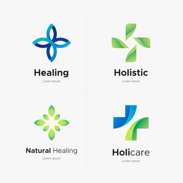 Gradient holistic logo pack