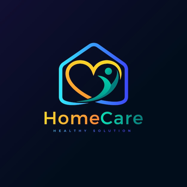 Free vector gradient home health care logo template