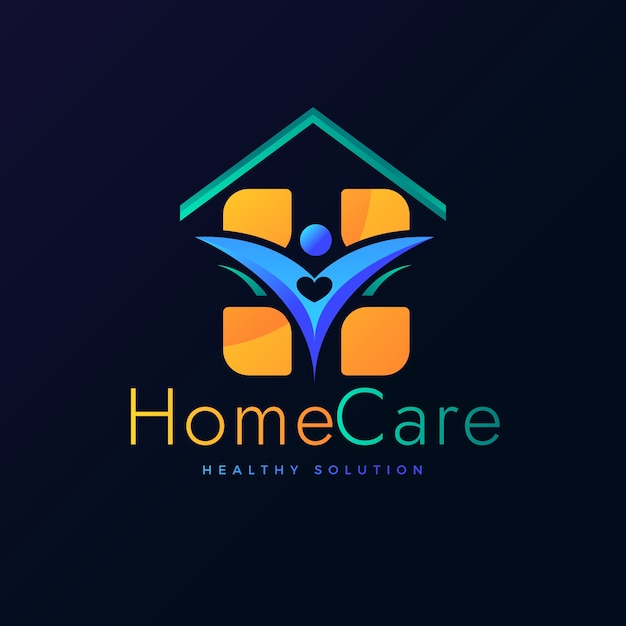 Free vector gradient home health care logo template