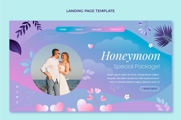 Gradient honeymoon landing page template