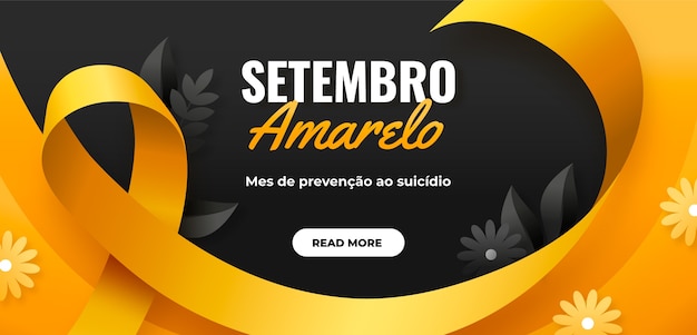 Vettore gratuito modello di banner orizzontale sfumato per il mese brasiliano di prevenzione del suicidio
