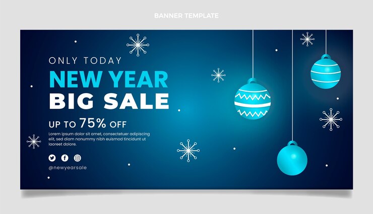 मुफ़्त वेक्टर gradient horizontal new year sale banner