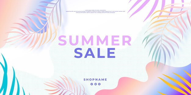 Free Vector gradient horizontal sale banner template for summertime