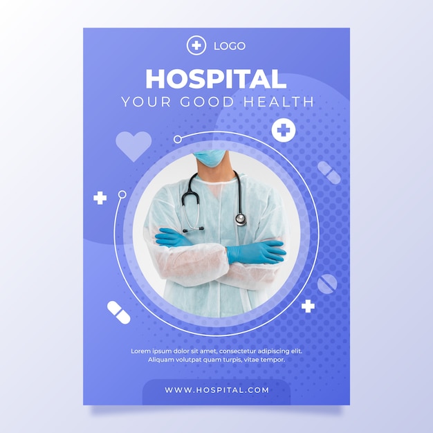 Free vector gradient hospital services brochure