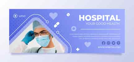 Free vector gradient hospital services facebook cover